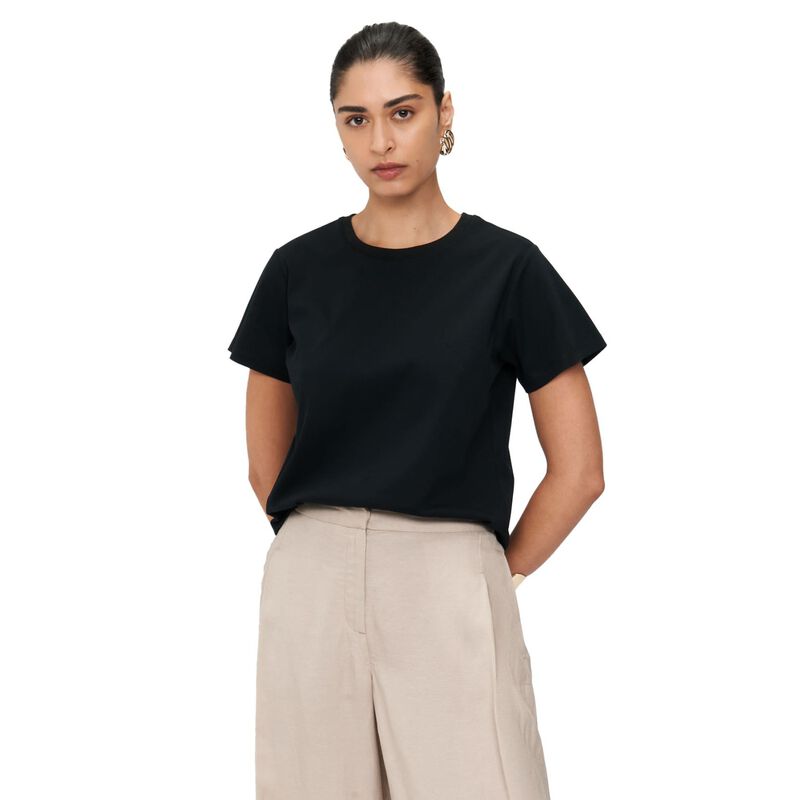 Veronika Maine Black Jersey Slim Line Tee image number 0
